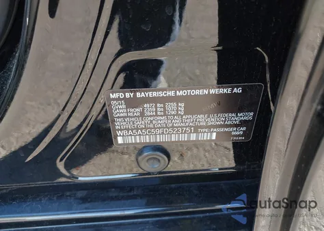 2015 BMW 528I z USA, uszkodzony, nr VIN WBA5A5C59FD523751